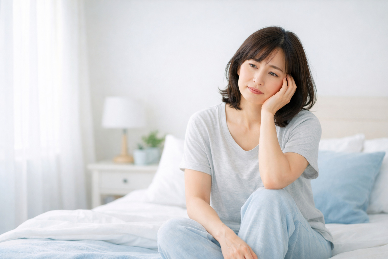 睡眠で困っている女性のイメージ